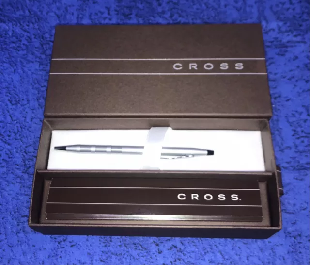 CROSS Century Classic Ballpoint Pen Satin Chrome Vintage New Old Stock In Box