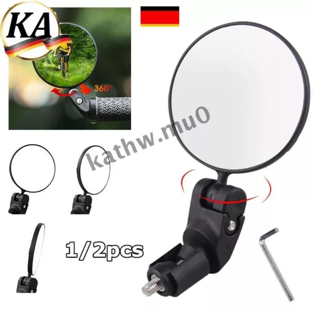 1/2X 360° Rotating Bicycle Mirror Rearview Mirror for Bicycle Motorcycle E-Bike Turn