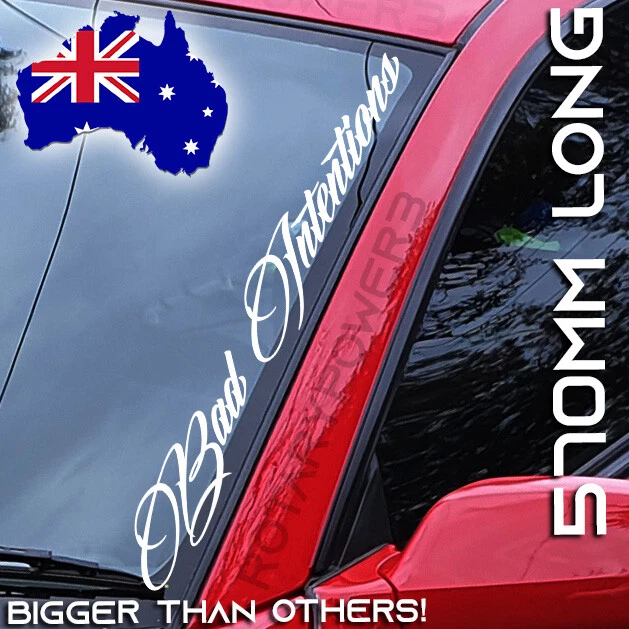 BAD INTENTIONS STICKER decal CAR UTE 4x4 JDM Windscreen vinyl cut 570mm