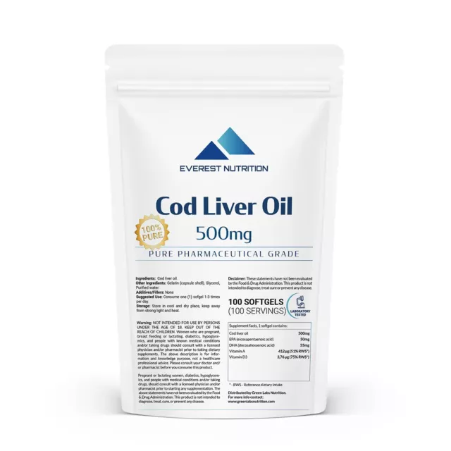 Cod Liver Oil Softgels Supports Immunity, Metabolism And Nervous System Health