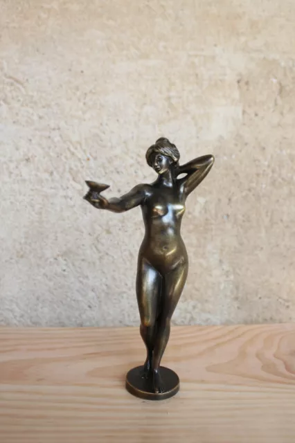 Bronze Mascotte? Art Nouveau Femme Nue Signé R. Küchler