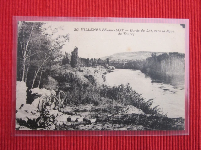 Cpa Ecrite Timbre Villeneuve Sur Lot Bords Du Lot Digue De Tourry Lot Et Garonne