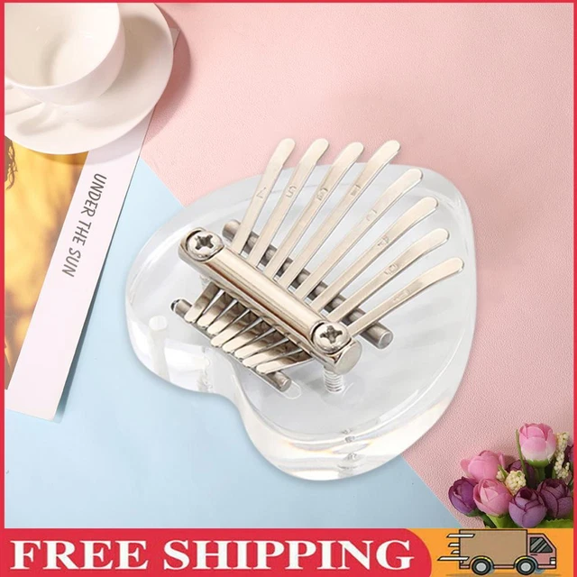 Mini Kalimba Daumenklavier Acryl 8-Ton süßes Fingerklavier Musik Geschenk (Herz)