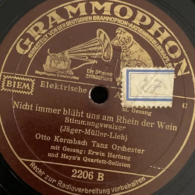 Nicht immer blüht uns am Rhein - Otto Kernbach, Hartung & Heyn-Quartett - 78rpm