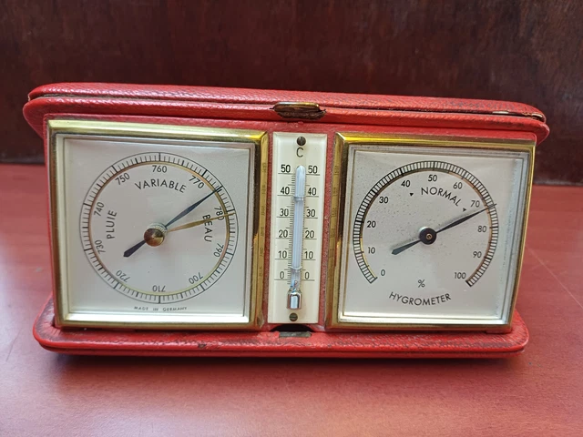 Baromètre de thermomètre de station météo de bureau antique