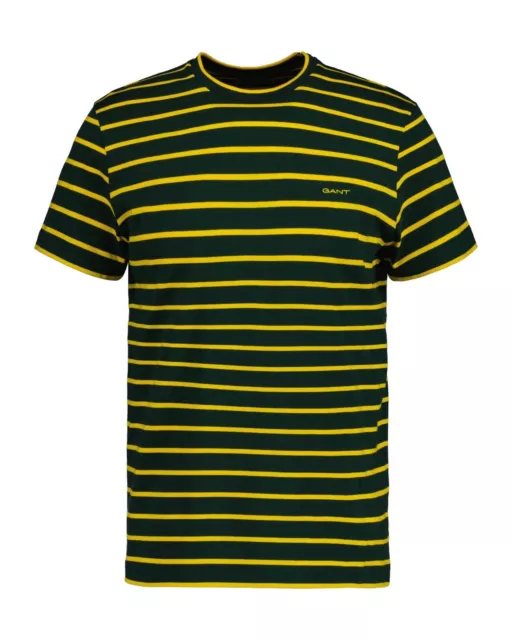 Men's T-Shirt Gant Striped Regular Fit Short Sleeve in Green