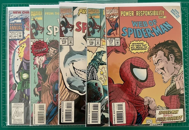 Web of Spider-Man LOT (5)!! 111, 112, 116, 117 PLUS ASM Annual 27 🔑Annex 🔑 VF+