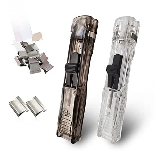 2 Pack Portable Handheld Paper Clam Clip Dispenser Large Size wit...