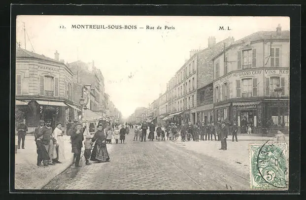 CPA Montreuil-sous-Bois, Rue de Paris 1907