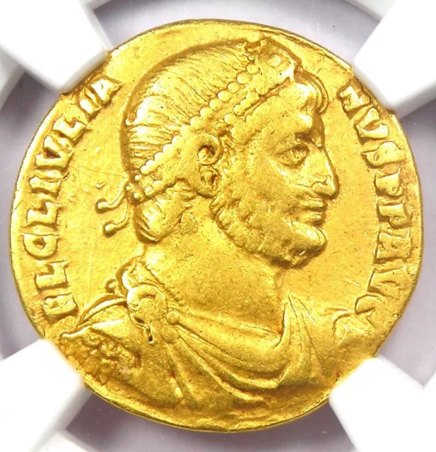 Julian II AV Solidus Gold Roman Coin 360-363 AD - Certified NGC VF- Rare Ruler!