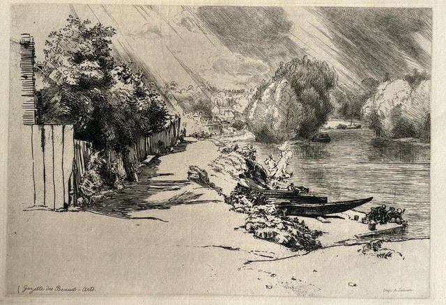 Gravure Eau Forte Originale – Frédéric Chevalier – Femme Vanité, Scarabée, Mort, Muse