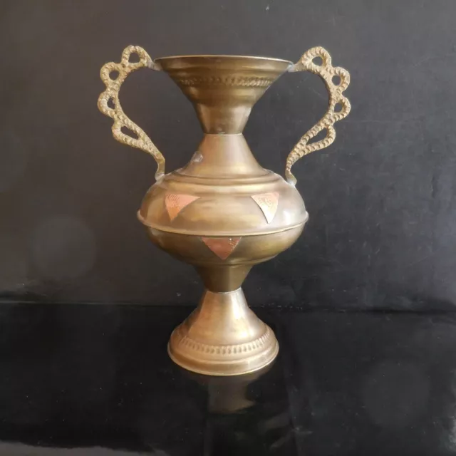 Vase Amphore Kupfer Messing Handgefertigt Orient Jugendstil Deko PN France N2890