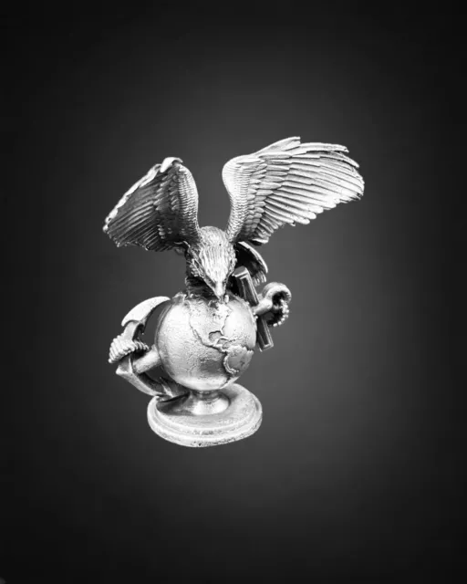 3oz Marine's Logo EGA - Hand-Poured Silver Art Statue 999 Bar