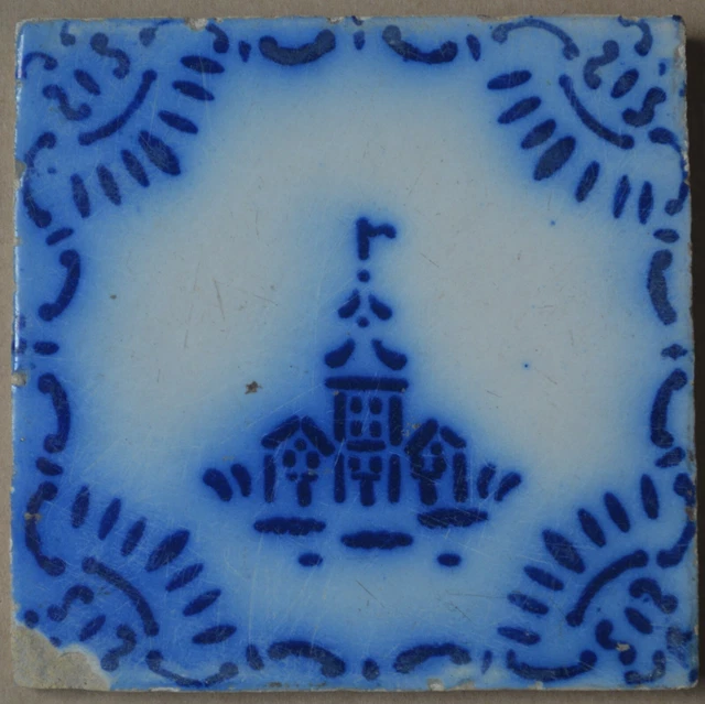 FRANCIA AZULEJO ANTIGUO - PAS DE CALAIS - DESVRES - c1870