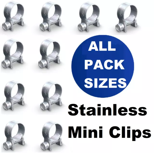 Mini Hose Jubilee HOSE Clip Stainless Clamp Fuel Line Petrol Pipe Clamps Clips