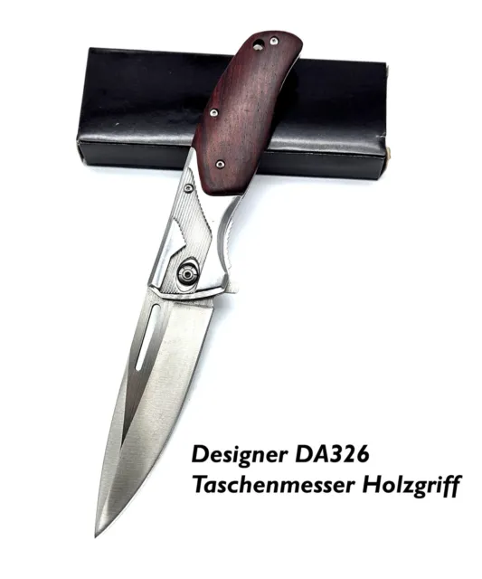 KaSul®| Designer Taschen Messer Holzgriff DA326 Klappmesser Camping Outdoor Clip