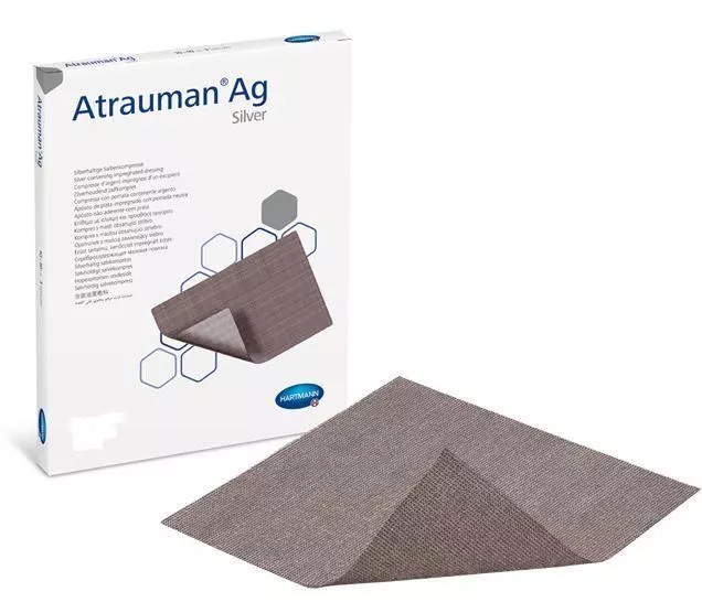 Atrauman Ag Silber Imprägniert Tüll Dressings 10cm x 10cm (x10)