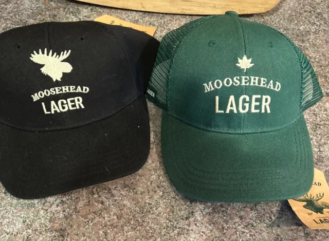 Lotto Di 2 Moosehead Birra Cappello Berretto Coperchi Cappelli Nuovo Canada Nwt