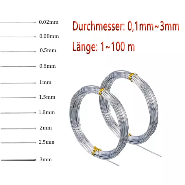 Federstahldraht Edelstahl 304 Edelstahl-Weich-/Hartstahldraht 0.1mm-3mm