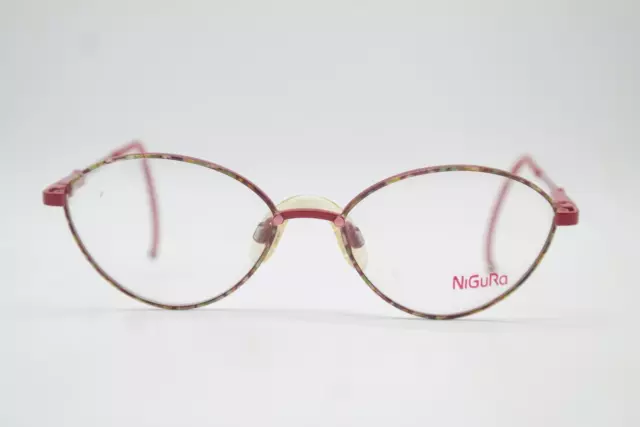 Vintage Lunettes Nigura 954 Bariolé Rouge Ovale Lunettes pour Enfants Lunettes