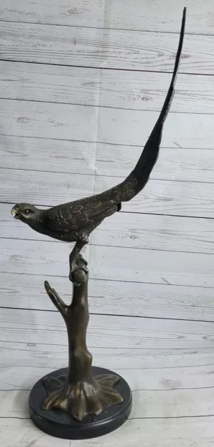 Signed Beautiful Bird Zoo Animal Wild Life Bronze Sculpture Art Deco Figure Sale 3