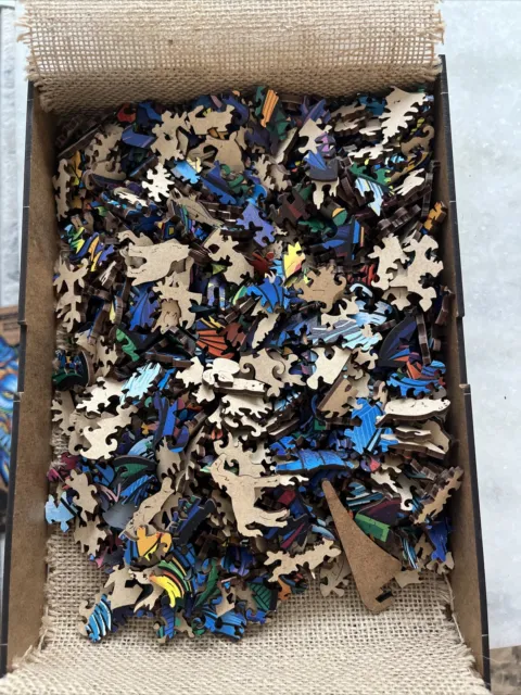 Unidragon Majestic Wolf 700 piece Wooden Jigsaw Puzzle-Royal Size 3