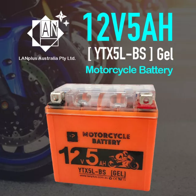 12V 5AH YTX5L-BS Gel Motorcycle Battery Dirt Bike ATV Quad Scooter Gokart Mower