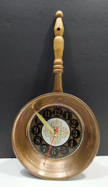 Vintage Copper pan Skillet Kitcgen Wall Clock