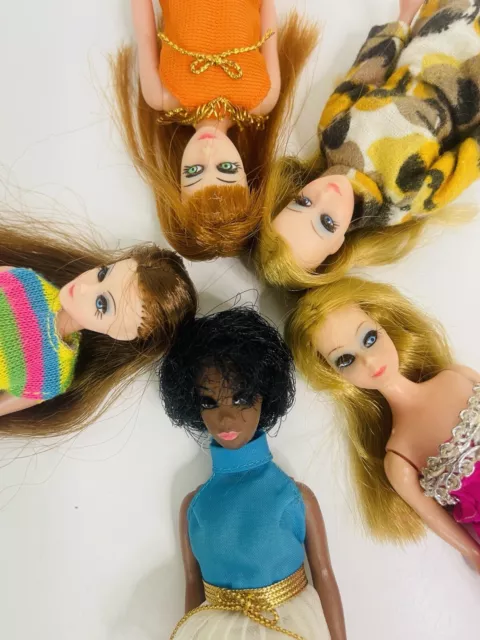 Vintage Topper Dawn & Friends Doll Lot DALE GLORI ANGIE 5 Dolls