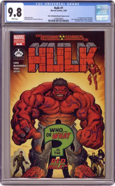 Hulk #1 Mcguinness Hero Initiative / Atom Variante Cgc 9.8 2008 1478639005