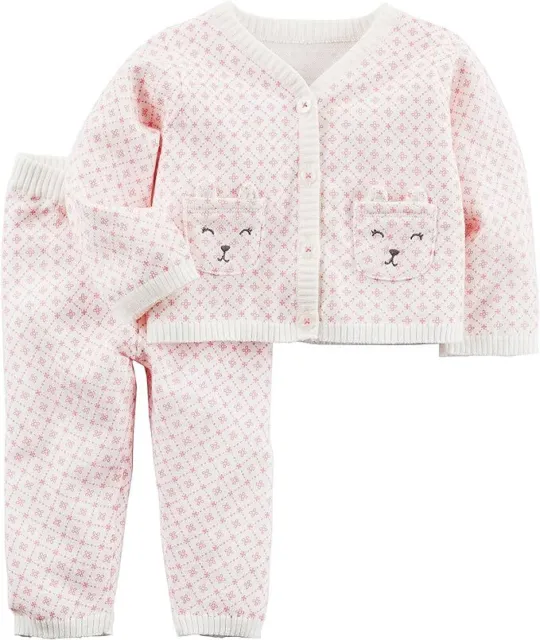 Carter's Baby Girls' 2-Piece Sweater Bear Cardigan Sweater & Pants Set   18M