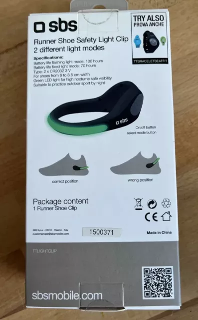 sbs GoFit runner shoe light clip - Sicherheitslicht für Läufer - LED grün 2