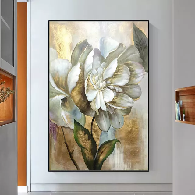 Mintura Handmade Gold Flower Oil Paintings On Canvas Wall Art Picture Home Decor