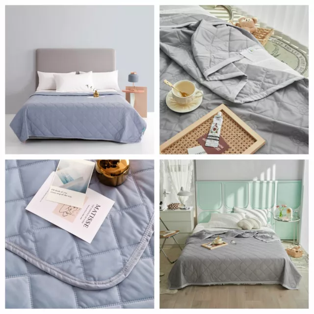 Soft Cooling Fiber Summer Coverlet Blanket Sofa Bed Sheet Rug Luxury Large Size