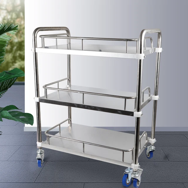 3-Layer Rolling Kitchen Island Cart Trolley Lab Salon Spa Storage Organizer Cart