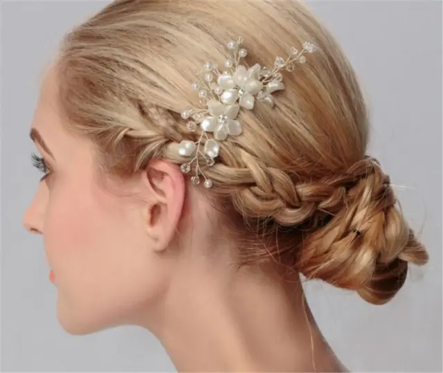 Beaded Hair Comb Pearls Wedding Gown Headdress Crystal Bridal Dress Accessories