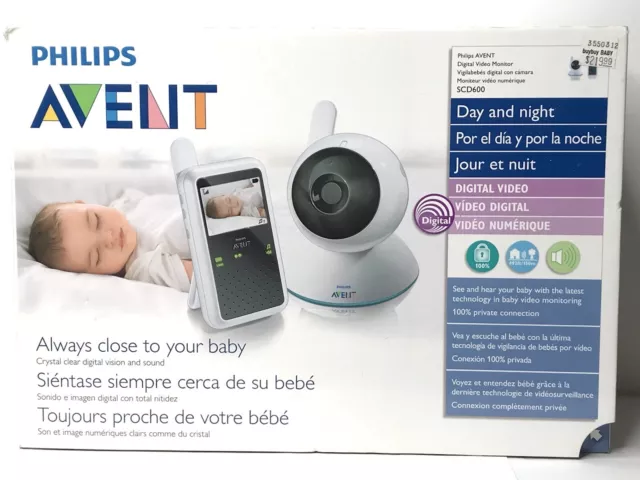 Philips Avent SCD600 Digital Video Baby Camera & Monitor - Complete Set- OEM/NIB
