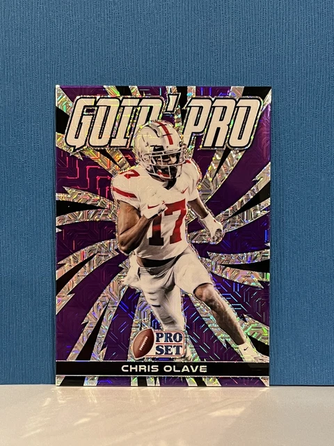 2022 LEAF PRO Set Football CHRIS OLAVE GOIN’PRO Purple Mojo GP-CO1 $4.