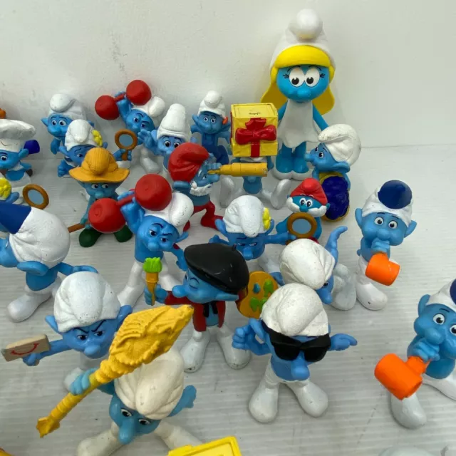 Mixed LOT Smurfs Peyo Toy Figures Jokey Papa Smurf Smurfette Figurines 3