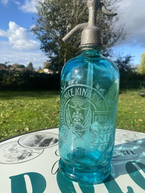 Ancien siphon/ eau de seltz ( ouraline ) bleu 1920/30's - Collection