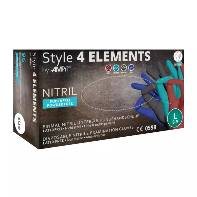 Style 4 Elements Bunt Mix Nitril-Einweghandschuhe Einmalhandschuhe XS S M L XL