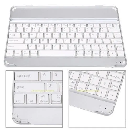 Ultra-thin Aluminum Wireless Bluetooth Keyboard Case Cover For ipad 2/3/4 UKPOST