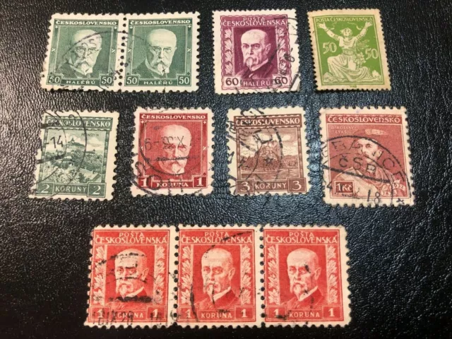 11 Czechoslovakia early issue stamps Used EV16