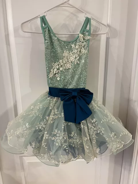 Dance Costume Weissman 11138 XS Child  Blue Ballet Tap Jazz Pageant