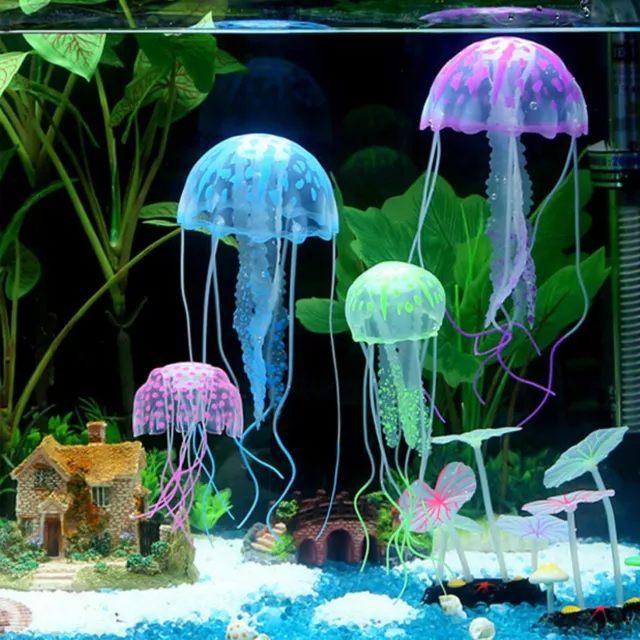 4PCS Glowing Effect Artificial Jellyfish Aquarium Decoration Fish Tank Ornament