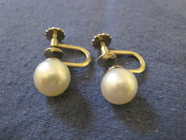 J222 ladys14K or blanc 9 mm perle mer du Sud non percée boucles d'oreilles