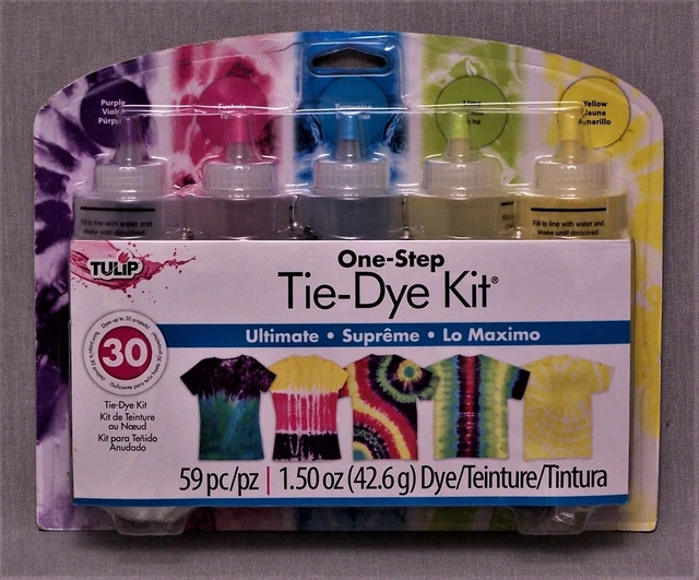 Nuevo Kit De Tie-Dye Tulipán De Un Paso, 52 Piezas. Tintes Hasta 30 Proyectos. 5 Colores Incluidos