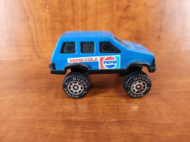 Pepsi Cola Buddy L corp Truck 1985 Vintage Toy Bronco SUV C blue scale model toy