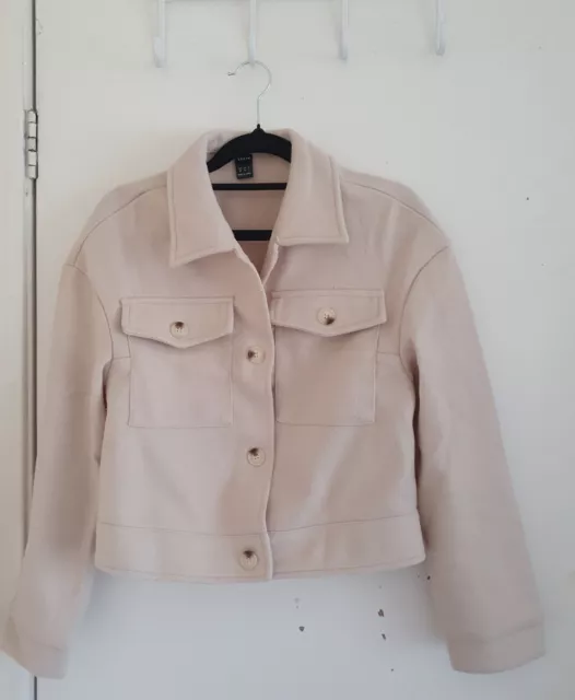 Brand New - beige / cream coloured button front jacket with functional pockets