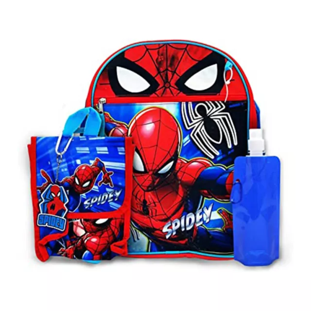 Spiderman School Backpack Set for Kids -16 In Shoulder Bag with Accessories